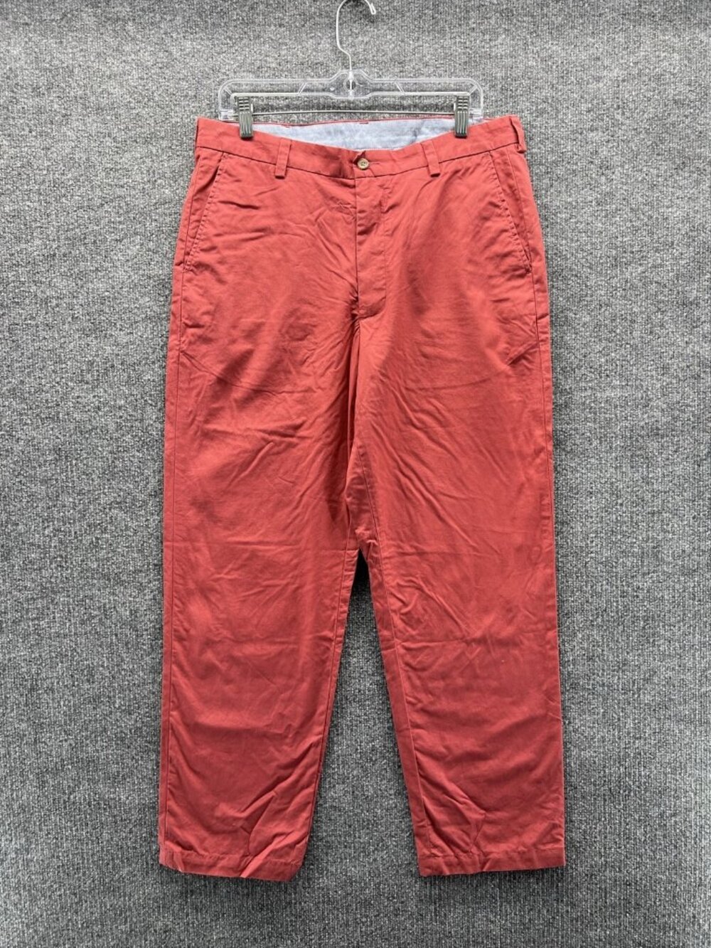 Brooks Brothers Pants Men 34x30 Red Hudson Chino Flat Front Cotton Straight
